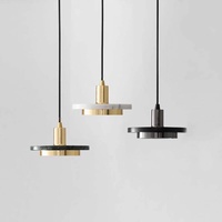 Lustre LED en marbre et fer, design nordique post-moderne, luxe léger, pour chambre à coucher, chevet, restaurant, bar, modèle simple de designer