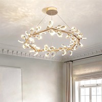 JACKSUN Branche Couronne K9 Lustre En Cristal Postmoderne De Luxe Pendentif En Cristal Lumière pour Salon et Chambre