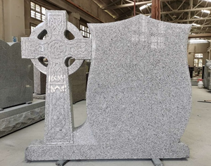 黒御影石の記念碑墓石、天使とハートのカスタム御影石モニュメント - Product Image 3