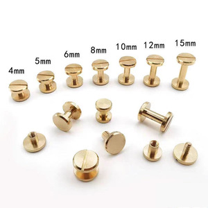 Rivets plats en laiton Pearl Run de 10 mm de diamètre, couleur naturelle, pour sacs, auto-serrants - Product Image 3