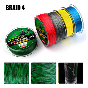 Línea de pesca de caballo fuerte, 4 trenzados, 100m, Amarillo/azul/rojo/gris/verde, línea de PE de 5 colores, #0,4-10 #, línea trenzada, etiqueta verde - Product Image 2