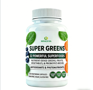 Cápsulas de Superalimentos Verdes Orgánicos Veganos Naturales de Fábrica GMP, 32 Superalimentos, Antioxidantes, Probióticos, Ricos en <span class=keywords><strong>Vitaminas</strong></span> y Minerales, Energía, Intestino - Product Image 1