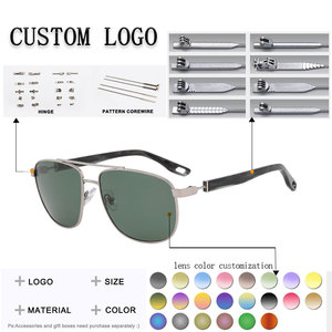 Unisex Pilot Sunglasses Rectangle Metal Frame Full Rim Polarized Lenses 100% UV Protection for Outdoor Activities Adult - Product Image 2