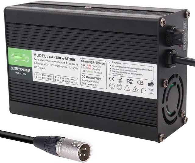 12V 25A DC to DC Charger Fast Charging with Battery Connector 14.6V LiFePO4 for Lithium Battery of Trolling Motor Marine Boat RV