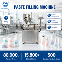 Machine de remplissage verticale entièrement automatique à tête unique Orshang pour pâtes, crèmes, lotions, émulsions, sauces et emballages cosmétiques