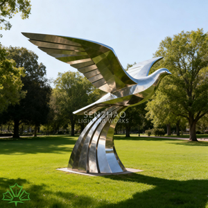 Escultura de Paloma de la Paz de Acero Inoxidable, Moderna y Abstracta, de Gran Tamaño, para Instalación de Arte Público en Exteriores, Parques, Plazas y Jardines, Marca Senzhao - Product Image 4