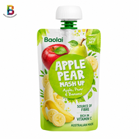 Sachet alimentaire pour bébé imprimé sur mesure, certifié FDA, sans solvant, biologique, conforme aux normes européennes, recyclable, avec bec verseur pour purée de fruits