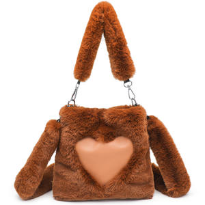2024 nuovo arrivo coniglietto di peluche Tote Bag in cartone graziose borse da donna con fodera in peluche accessori ibernali - Product Image 2