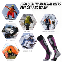 Chaussettes de sport d'hiver confortables et respirantes avec rembourrage épais bouclé, hauteur genou, 100 % coton, pour une performance longue durée et une chaleur optimale