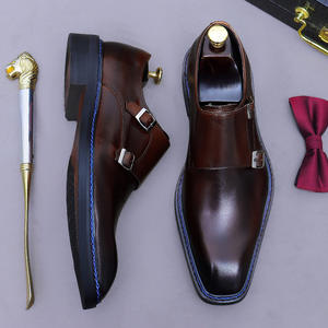 Chaussures en cuir pour hommes, de luxe, de créateur, nouvelle collection, très vendues, formelles, à bout carré, à lacets, respirantes et légères - Product Image 4