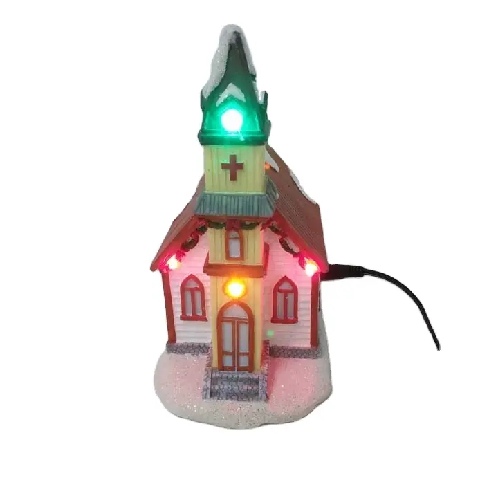 クリスマスの村の庭ミニチュア妖精の家ライト卸売