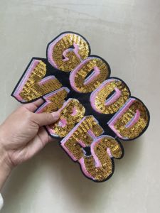 El nuevo parche de lentejuelas <span class=keywords><strong>GOODVIBES</strong></span> con cuentas se puede planchar, el parche de tela decorativo de lentejuelas se puede usar para el parche trasero de la chaqueta - Product Image 6