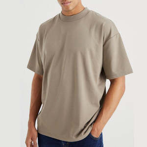 <b>Men's</b> Y2K Oversize <b>T</b>-<b>Shirt</b> Soft Cotton Relaxed Fit Neutral Tone Streetwear Daily Customizable Factory Direct - Product Image 1