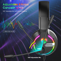 Casque de jeu E-sports avec son stéréo AAC, éclairage RGB, filaire pour PS5/PS4/Xbox/PC/Audiophile/Sports/Voyage, aide auditive DJ ENC
