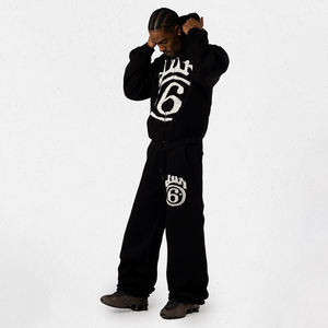 เสื้อผ้าผู้ชาย OEM คุณภาพสูง ผ้าฟลีซเนื้อหนา ผ้าฝ้าย พิมพ์ลายดิจิทัล ปักโลโก้ตามสั่ง เสื้อฮู้ดมีซิป กางเกงวอร์มลำลองสำหรับฤดูใบไม้ร่วง - Product Image 1