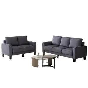 家用沙发沙发套装家具超强装载能力深灰色l形躺椅现代客厅沙发