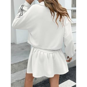 Vestido Casual para Mujer Fisoew, Corte en A, Mini, con Cierre de Cremallera, Franja Lateral, Cintura Elástica, Tejido Transpirable, para Todas las Temporadas - Product Image 5