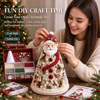 Kit de loisirs créatifs de Noël avec perles en cristal 3D, Arbre de Noël perlé à faire soi-même pour cheminée, table à manger, bureau