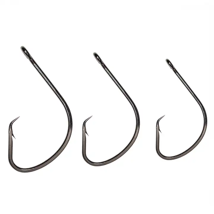 100pcs Circle Hooks Saltwater High Carbon Steel Offset Fish Hooks