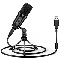 Microphone Wifi sans fil à condensateur usb, 4 canaux, haute qualité, avec chargement rapide