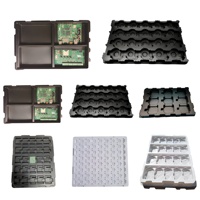 Plateau intérieur thermoformé en PET, PP, PC, couleur, taille et épaisseur personnalisées, antistatique pour composants de puces semi-conductrices SMT PCB