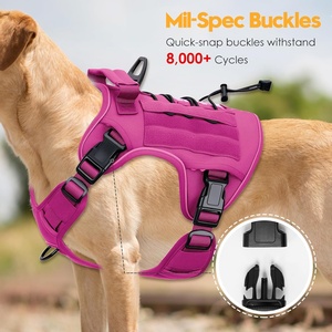 Harnais tactique robuste moderne pour chiens de grande taille, sans traction, réglable, réfléchissant, système Molle, nylon de qualité militaire K9 - Product Image 3