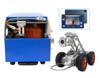 Robot d'inspection de canalisation avec zoom optique 10X et vue à 360° °   Rotation continue, 220 °   Caméra pivotante et caméras doubles avant et arrière