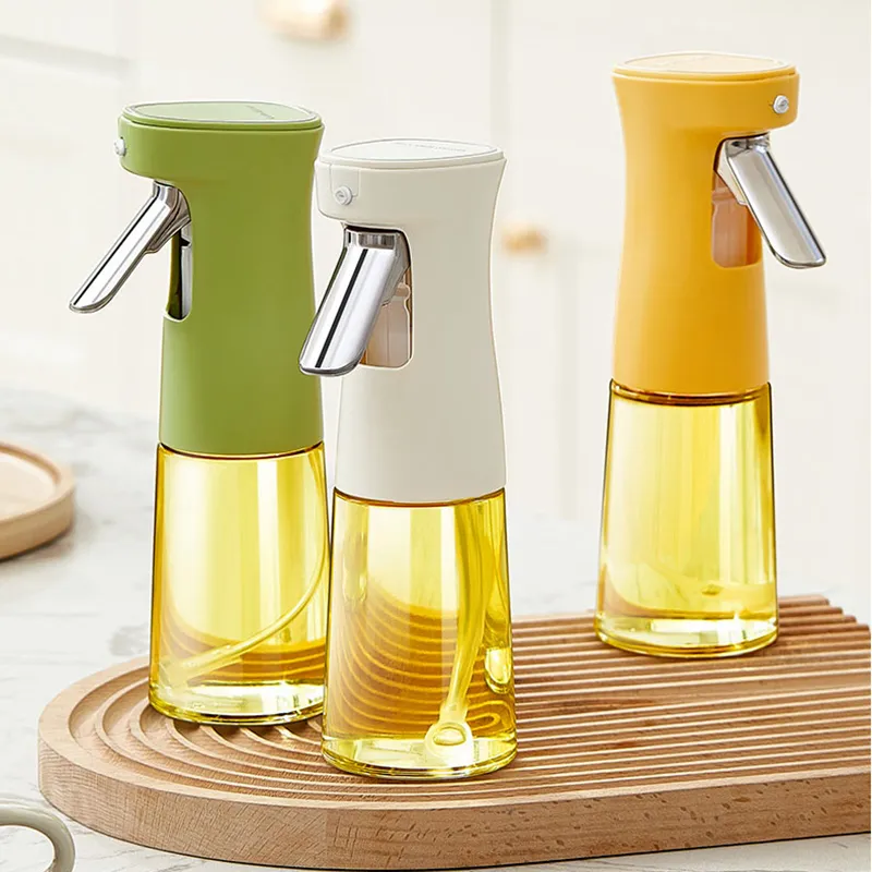 New Design 240ML Glass Olive Oil Sprayer Kitchen Cooking BBQ Oil Sprayer Stainless Steel Olive Pump Spray Bottle Oil Dispenser