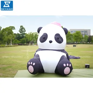 Panda inflável personagem de desenho animado personalizado escultura de panda inflável decorações de mascote publicitário