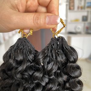 Extensions de cheveux humains 100% naturels vierges, pré-bouclées, à effet plume, boucles profondes, pour crochet, personnalisables - Product Image 3