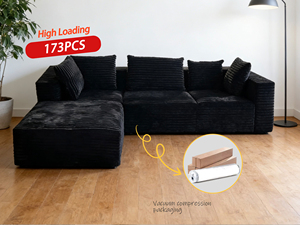 Moderno Juego de Sofás Modulares en Forma de L - Sofá Cómodo de Compresión Ligera sin Vacío para Sala de Estar - Muebles Modulares - Product Image 1