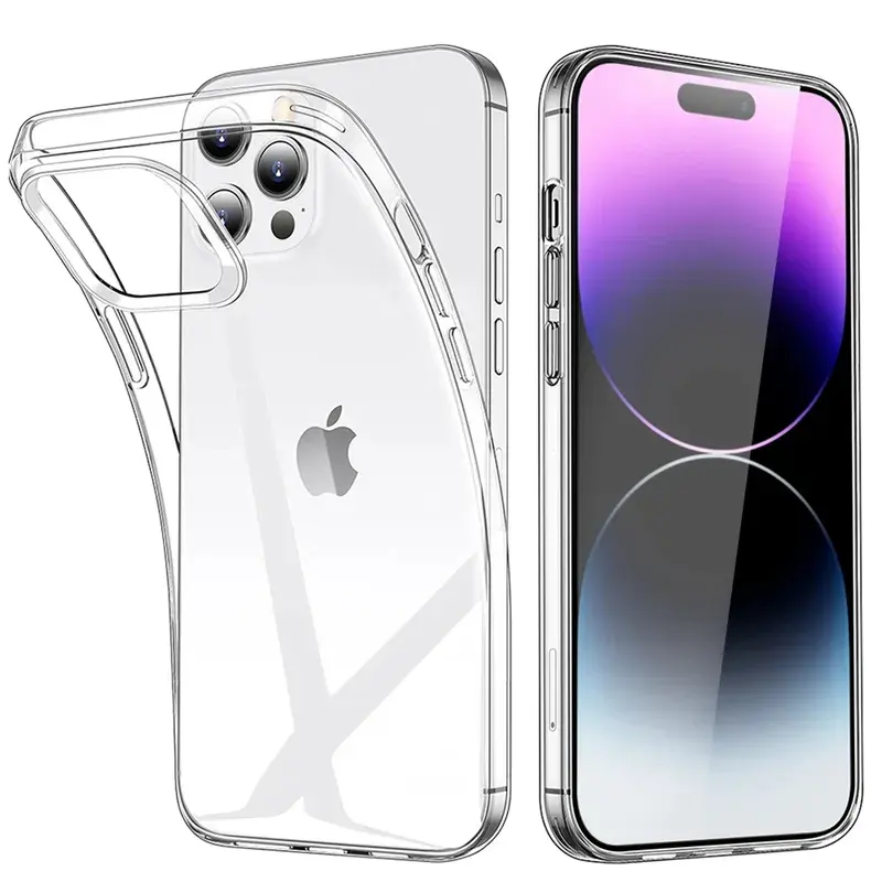 Klares Telefonetui für iPhone 13 14 15 Pro Max 12 Mini 7 8 Plus weiche TPU ultradünne Rückenabdeckung Hülle für iPhone 11 PRO X XR XS MAX
