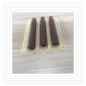 Tubo de vidro de quartzo colorido de 10mm, tubo de vidro preto/vermelho/amarelo de quartzo