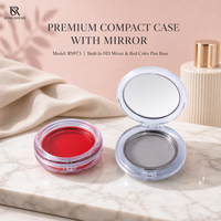 Boîte compacte ronde en plastique transparente personnalisée pour fard à joues, emballage vide pour poudre de maquillage, conteneur cosmétique OEM ODM pour marques de beauté