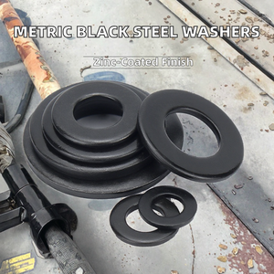 <span class=keywords><strong>Rondelles</strong></span> <span class=keywords><strong>plates</strong></span> en acier inoxydable 304, revêtement zinc noir, <span class=keywords><strong>dimensions</strong></span> métriques, conformes DIN - Product Image 2