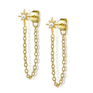 Aretes de Perlas Octogonales de Lujo con Baño de Oro de 18K, Tendencia 2023, Gran Venta - Product Image 6