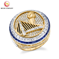 Anillo de Campeonato Personalizado 2026 con Zirconia Pavé Completa, Logotipo Animal 3D y Detalle Esmaltado para Ganadores de Ligas Universitarias