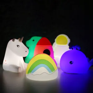 Iluminación led de noche para niños, lámpara de recarga con diseño de animales del arcoíris, ideal para clubs