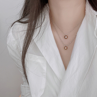 S925 Sterling Silver Natural Edison Pearl Pendant Collier Clavicule pour Femme, Niche, Polyvalent et Internet-Style Tendance