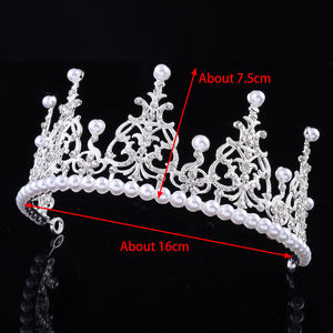Vente flash : Grande couronne de gâteau d'anniversaire, décoration de pâtisserie, ornements, coiffe de mariée, strass, perles, couronnes, diadèmes - Product Image 6