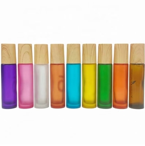 Botella de vidrio, 5ml, 10ml, Perfume de aceite esencial, tapa de bambú, rollo en botella, Bola de <span class=keywords><strong>rodillo</strong></span> de acero, esencia de Perfume, contenedor de aceite corporal - Product Image 2