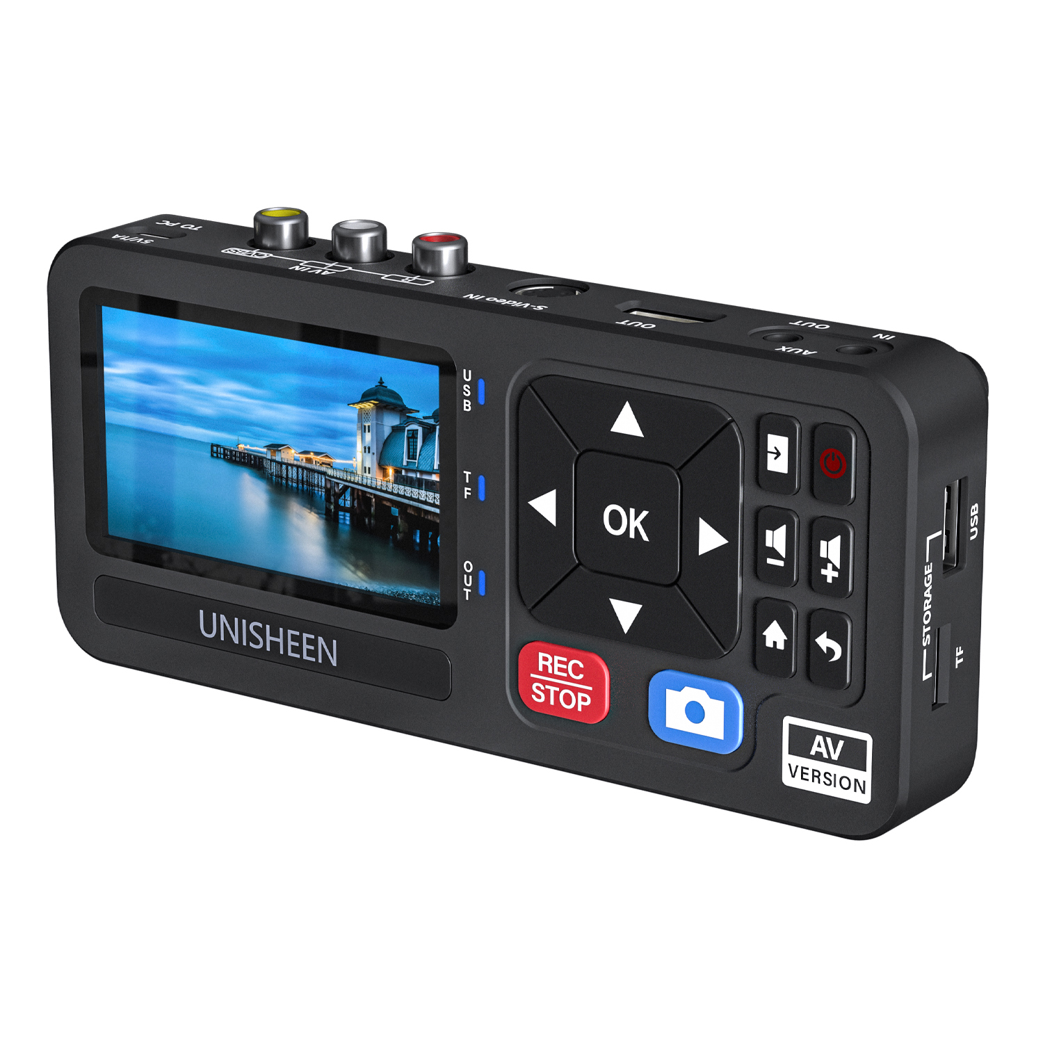 Unisheen konverter perekam Video Digital, satu sentuhan Standalone Touch rekam Video dari VHS HI8 Camcorder Set kotak atas s-video RCA AV output