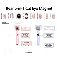 Bande magnétique porte-outils 6-en-1 Bear Strong, outil magnétique pour nail art (pentagramme, perles de verre, boule ronde, œil de chat), vente en gros