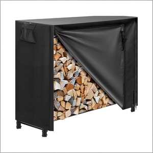 Hot 4ft rak penyimpanan kayu bakar, pegangan kayu bakar Set Kombo logam dalam dan luar ruangan dengan penutup ritsleting untuk penggunaan rumah tangga - Product Image 1