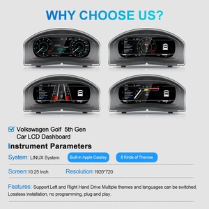 ชุดอัพเกรดมาตรวัดความเร็วรถยนต์ Navihua จอแสดงผลดิจิตอล LCD ระบบ Linux สำหรับรถยนต์ Volkswagen VW Golf 5 ปี 2006 - Product Image 6