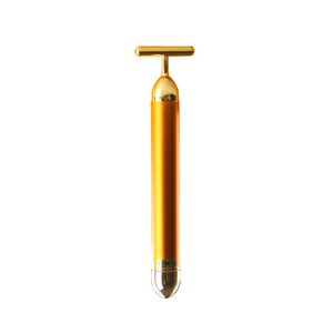 Gold Facial Massager Stick Vibration USB Rechargeable Face Tightening Slimming Device For V Face Contouring - Product Image 1