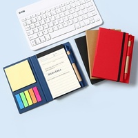 Juego de Cuadernos Personalizados con Tapa Dura y Notas Adhesivas, Bloc de Notas con Bolsillo para Bolígrafo y Banda Elástica, Kit de Papelería para Regalos Promocionales Corporativos