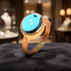 Anillos de Plata con Topacio Azul para Niños, Regalos Personalizados de Aniversario, Anillos de Diseño, Aretes Chapados en Oro de 18k - Product Image 3