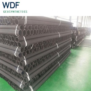 Tuyau corrugé en HDPE noir <span class=keywords><strong>perforé</strong></span>, résistant à la corrosion, à la compression, durable, pour le filtrage des eaux usées - Product Image 5