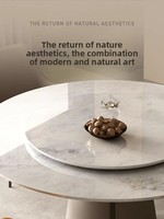 Marmor-Esstisch Natürlicher Luxus-Stein Hochwertiges Gefühl Blauer Jade Pandora Esstisch mit Drehplatte für Zuhause Esszimmermöbel